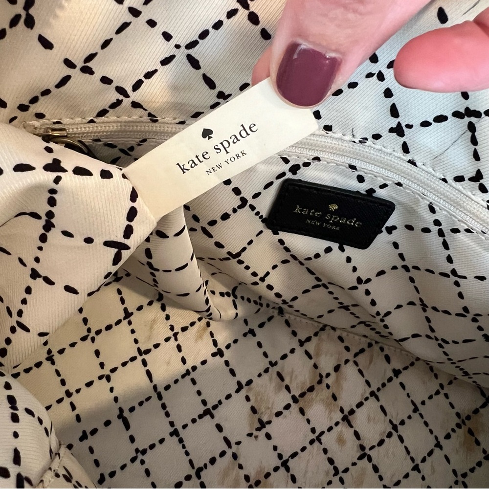 Kate Spade Cove Street Leather Colorblock Pippa Satchel, Dune/Black 🖤 - Picture 10 of 15
